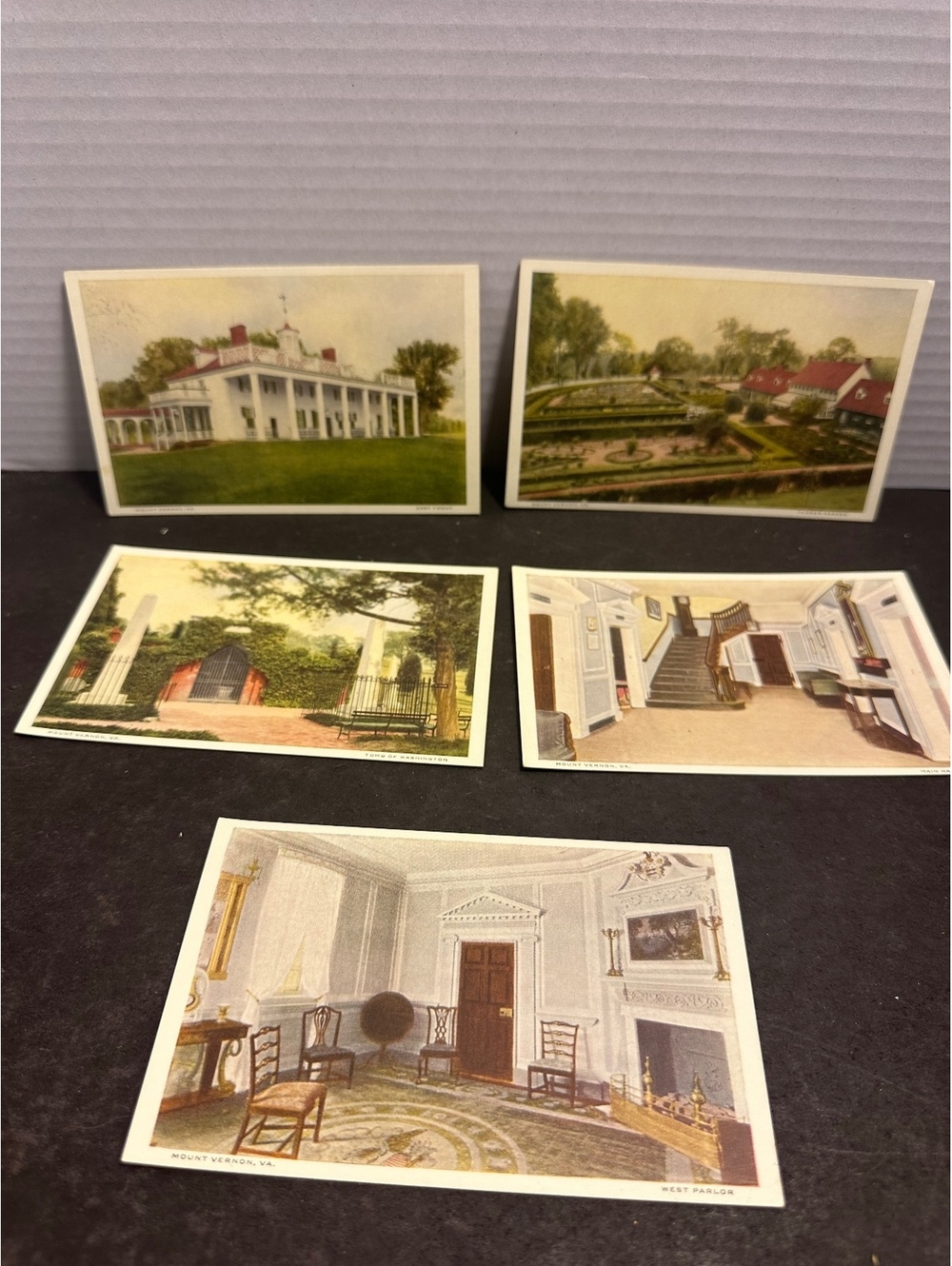 5 Vintage Mount Vernon VA Postcards George Washington Home Garden Tomb